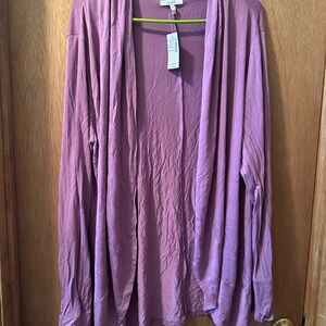 Purple Open Front Cardigan
